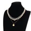 Collier pendentif étoile de mer multicouche avec perles, style vacances de plage. - Style Étoile de Mer Triple Rang (07384) / Blanc