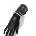 Men silver open cuff bracelet and twist chain two piece set, stylish fashion jewelry accessory. - Western Open Cuff Twist Chain Style (07344) / Silver