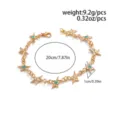 Bracelet chaîne en étoile dorée à cinq branches avec strass bleus, bijoux de mode hip-hop. - Bracelet Pentagramme (03192) / 20cm / Or avec zircon multicolore