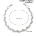 Hip-Hop Punk Schlangenform Hosenkette Herren Metall Taschenketten Silber Portemonnaie Kette - Doppelring Schlangenknochen Stil (02119) / Einzelstück / Silber