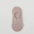 Süße rosa Damen Füßlinge unsichtbare Socken mit Bär Stickerei, atmungsaktiver Stoff. - Einheitsgröße / Bär Rosa
