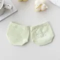 Light green half-palm socks, summer thin mesh breathable cotton invisible forefoot non-slip socks. - One Size / Green