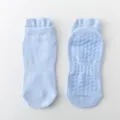 Light blue yoga socks for women, anti-slip grip sole, breathable athletic pilates socks. - One Size / Blue