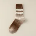 Heren winter dikke wollen sokken verloop tie-dye middellang Japanse stijl sokken - Eén maat / Roodachtig Bruin