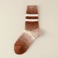 Heren halflange wollen sokken, dikke warme winter verloop gebreid casual bruin - Eén maat / Oranje
