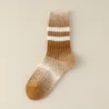 Heren herfst winter dikke warme wol mix sokken kleurverloop crew sokken casual stijl - Eén maat / Geel