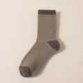 Damen braune Mittelschaft Fleece Thermosocken Kontrastfarbe Winter warme Strick Socke - Einheitsgröße / 445 Kaffee Sockenkörper