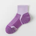 Purple breathable sports short socks for women running fitness compression ankle sock - One Size / Purple