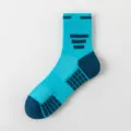 Professionelle Herren Sport-Socken in Blau, atmungsaktives Mesh und gepolsterte Sohle. - Einheitsgröße / Blau