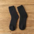 Dicke Wollsocken fuer Damen Winter warm thermische Kaschmir Schlingenfuege Handtuch Socken schwarz - Einheitsgröße / Schwarz