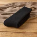 Dicke thermische Herren Winter-Wollsocken, schwarze hohe Frottee Baumwoll-Schneesocken warm. - Einheitsgröße / Schwarz