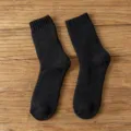 Verdickte thermische Winter-Wollsocken für Herren, kuschelige schwarze Frotteesocken. - Einheitsgröße / Schwarz