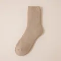 Herren thermische dicke Fleece Wadenstrümpfe in Khaki für gemütliche Winter Loop Strick - Einheitsgröße / Hautfarben