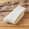 Herren dicke Wolle Thermosocken Winter hoher Schlauch Frottee Baumwollsocken warme Mode - Einheitsgröße / Hellgrau