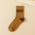 Herren Thermosocken, Herbst und Winter verdickte gefütterte gestreifte warme Stiefelsocken - Einheitsgröße / Gelb