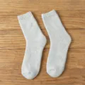 Dicke warme Wolle Kaschmir Winter Crew Socken für Herren, bequeme kuschelige Socken - Einheitsgröße / Hellgrau