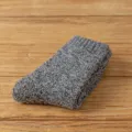 Women winter thick warm terry mid-calf socks, grey heather retro casual style cozy comfort. - Marl Style 437 / Marl Black