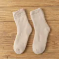 Dicke warme Winterwollsocken für Damen, kuscheliges thermisches Frottee-Design. - Einheitsgröße / Hautfarben