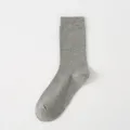 Bequeme graue gerippte Damensocken, klassische Baumwolle vertikal gestreifte Wadenstrümpfe. - Einheitsgröße / Hellgrau