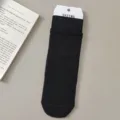 Schwarze Baumwoll-Slouch-Socken für Damen, bequeme Wadenstrümpfe für Herbst und Winter im Alltag. - Einheitsgröße / Schwarz