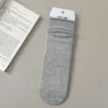 Graue Baumwoll-Socken für Damen, bequemer Strick Alltags-Freizeitmode Artikel SKU. - Einheitsgröße / Hellgrau