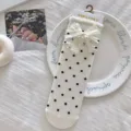 Damen süße Punkte spitze schleife slouches socken süßer stil wadenlang strickstrümpfe herbst - Einheitsgröße / Weiße Punkte