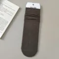 Braune Baumwoll Socken im gestapelten Stil Freizeit Alltag bequeme weiche Socken - Einheitsgröße / Kaffeebraun