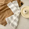 Damen flauschige gestreifte Kniestrümpfe Winter warme dicke Korallenfleece kuschelige Beinstulpen - Overknee-Beinstulpen / Gestreiftes Khaki