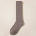 Damen Gefütterte Lange Socken Taupe Einfarbige Wadenstrümpfe Winter Warme Strümpfe - Einheitsgröße / Dunkelgrau