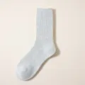 Hellblaue gerippte Woll-Mittelrohrsocken für Damen, warme Winter-Alltagsbekleidung neu. - Einheitsgröße / Hellgrau