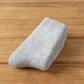 Thickened retro grey women mid-tube loop socks, warm winter knit cotton casual socks. - Marl Light Gray
