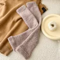 Flauschige Kniestrümpfe für Damen, Winter warme Korallenvlies Stulpen kuscheliger Strick. - Overknee-Beinstulpen / Rosa-Lila