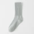 Calcetines grises acanalados de media altura para mujer, cómodos calcetines de algodón. - Talla única / Gris