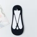 Black strap invisible boat socks, summer thin ice silk breathable low cut anti-slip socks. - One Size / Black