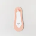 Women summer ultra-thin no-show socks, skin tone shallow mouth breathable invisible socks. - One Size / Orange