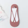 Donne estate sottile seta di ghiaccio calzini barca bassi con design invisibile cinturino incrociato. - Taglia unica / Rosso