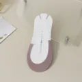 Transparent strap invisible socks for women, high heel half foot socks with anti-slip bottom. - One Size / Purple