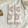 Calcetines de invierno cálidos y esponjosos para mujer, lindo diseño de garra de gato rosa acogedores. - Talla única / Pata de Gato Grande