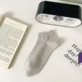 Grey mesh low cut socks for women, breathable thin summer solid color boat socks. - One Size / Light Gray