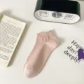 Calcetines cortos de malla rosa para mujer, pinkies finos y transpirables de algodón. - Talla única / Rosa
