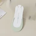 Women invisible socks half palm transparent strap ice silk shallow mouth cotton - One Size / Light Green