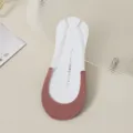 Transparent strap invisible forefoot sock for women high heels anti-slip cotton sole toe cover - One Size / Dark Red