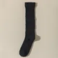 Schwarze flauschige Korallenfleece Wadensocken, dicke warme Winterlange Socken für Damen. - Einheitsgröße / Schwarz