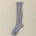 Flauschige Damen lange Socken grau Korallenfleece Winter warme Kniestrümpfe für den Alltag - Einheitsgröße / Dunkelgrau