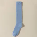 Blaue flauschige Korallenfleece warme Wadensocken für Damen, kuschelige Winterkniestrümpfe. - Einheitsgröße / Dunkelblau