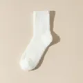 Plush fuzzy socks for women, thick coral fleece sleep socks, warm winter floor socks white - One Size / White