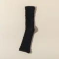 Gemütliche schwarze Korallenfleece Kniehohe Socken Winter warme lange flauschige Stulpen - Einheitsgröße / Schwarz