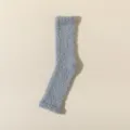 Graublaue Korallenfleece Overknee-Socken, weiche dicke Winter lange Beinwärmer für Damen. - Einheitsgröße / Dunkelgrau