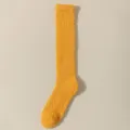 Damen dicke Korallenfleece lange Socken gelb Herbst Winter warme kuschelige Plüsch Socken - Einheitsgröße / Kurkuma