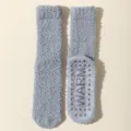 Gezellige grijze koraalvleece winter warme huissokken met antislip siliconen zool. - Eén maat / donkergrijs